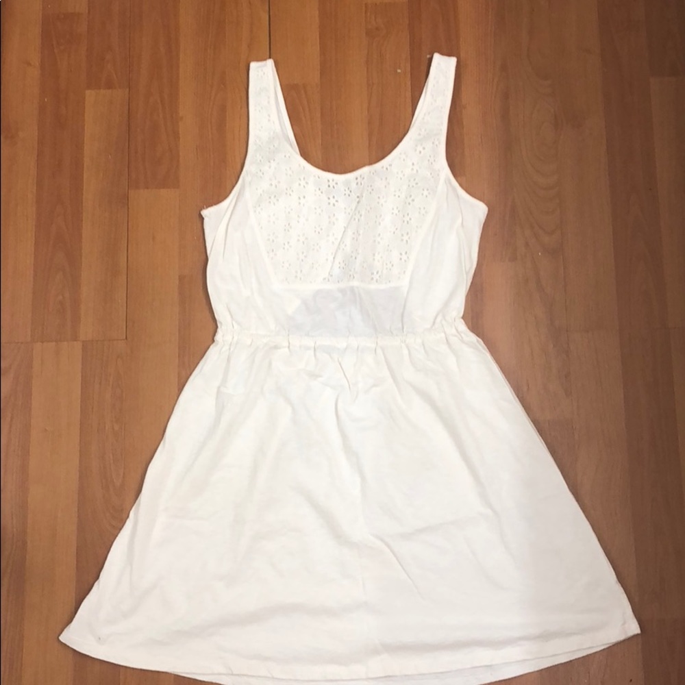 Ivory cotton sundress with eyelet lace bodice